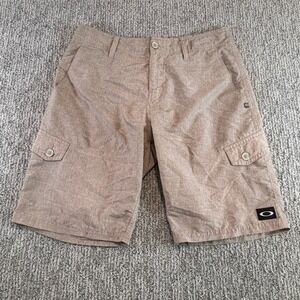 Oakley Board Shorts Mens 32 Brown Heathered Hybrid Outdoor Casual 10in Inseam